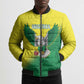 Custom Cricket African Nigeria Bomber Puffer Jacket Najeriya Angry Eagle Flag Motif