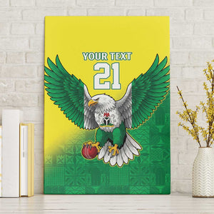 Custom Cricket African Nigeria Canvas Wall Art Najeriya Angry Eagle Flag Motif - African Pride