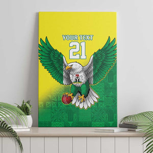 Custom Cricket African Nigeria Canvas Wall Art Najeriya Angry Eagle Flag Motif - African Pride
