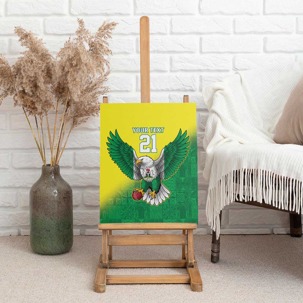 Custom Cricket African Nigeria Canvas Wall Art Najeriya Angry Eagle Flag Motif - African Pride