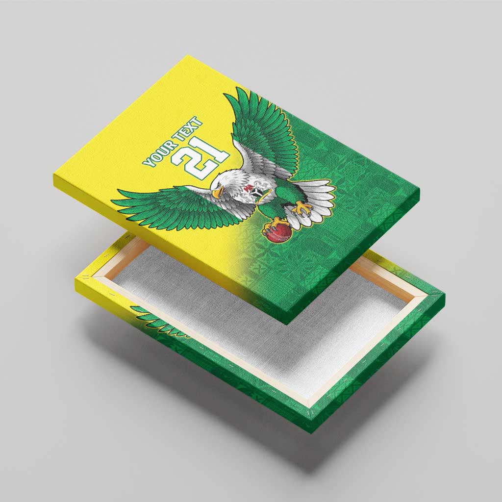 Custom Cricket African Nigeria Canvas Wall Art Najeriya Angry Eagle Flag Motif - African Pride