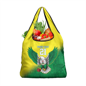 Custom Cricket African Nigeria Grocery Bag Najeriya Angry Eagle Flag Motif - African Pride