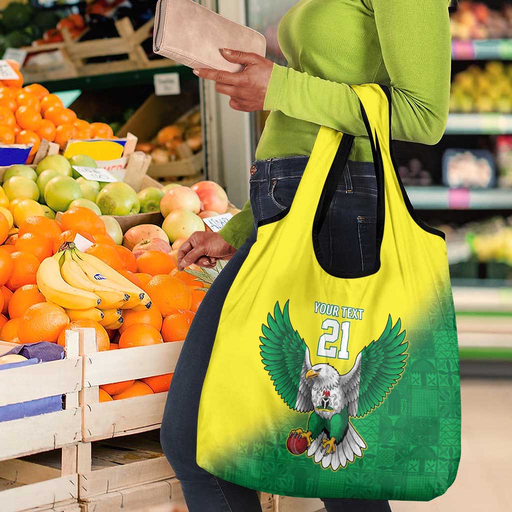 Custom Cricket African Nigeria Grocery Bag Najeriya Angry Eagle Flag Motif - African Pride