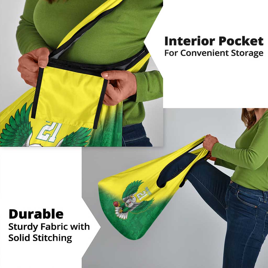 Custom Cricket African Nigeria Grocery Bag Najeriya Angry Eagle Flag Motif - African Pride