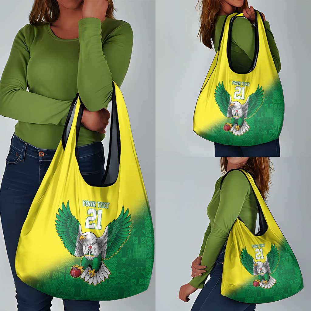 Custom Cricket African Nigeria Grocery Bag Najeriya Angry Eagle Flag Motif - African Pride