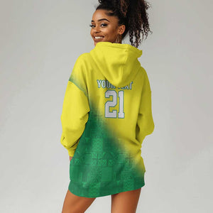 Custom Cricket African Nigeria Hoodie Dress Najeriya Angry Eagle Flag Motif - African Pride