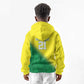 Custom Cricket African Nigeria Kid Hoodie Najeriya Angry Eagle Flag Motif - African Pride