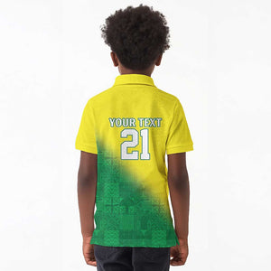 Custom Cricket African Nigeria Kid Polo Shirt Najeriya Angry Eagle Flag Motif - African Pride