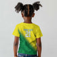 Custom Cricket African Nigeria Kid T shirt Najeriya Angry Eagle Flag Motif - African Pride