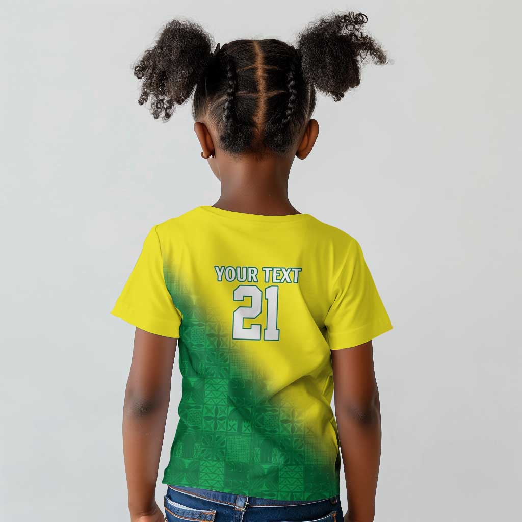 Custom Cricket African Nigeria Kid T shirt Najeriya Angry Eagle Flag Motif - African Pride
