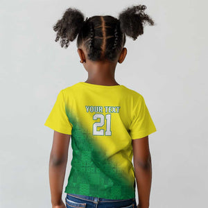 Custom Cricket African Nigeria Kid T shirt Najeriya Angry Eagle Flag Motif - African Pride