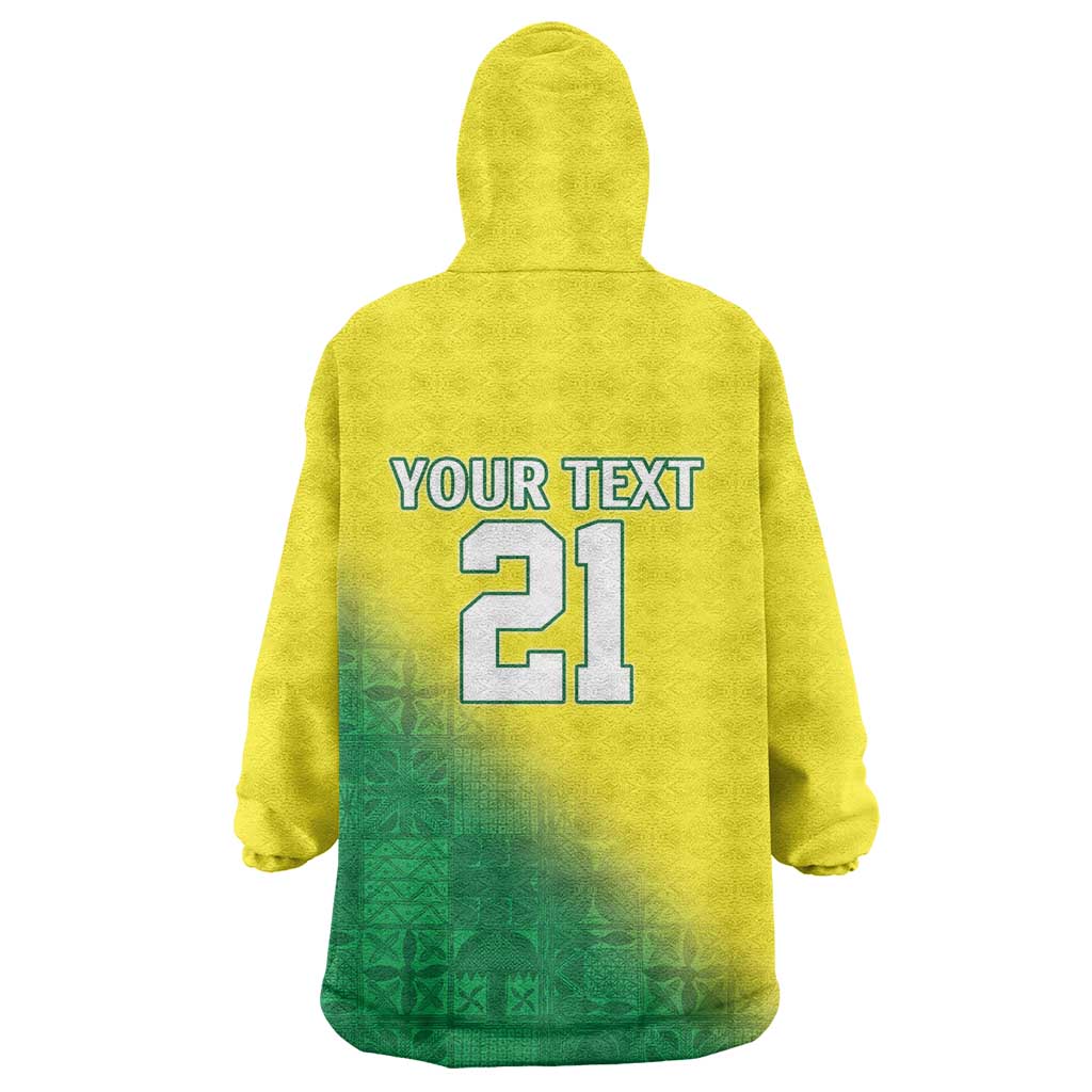 Custom Cricket African Nigeria Kid Wearable Blanket Hoodie Najeriya Angry Eagle Flag Motif - African Pride