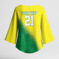 Custom Cricket African Nigeria Kimono Sleeve Blouse Najeriya Angry Eagle Flag Motif
