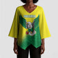 Custom Cricket African Nigeria Kimono Sleeve Blouse Najeriya Angry Eagle Flag Motif