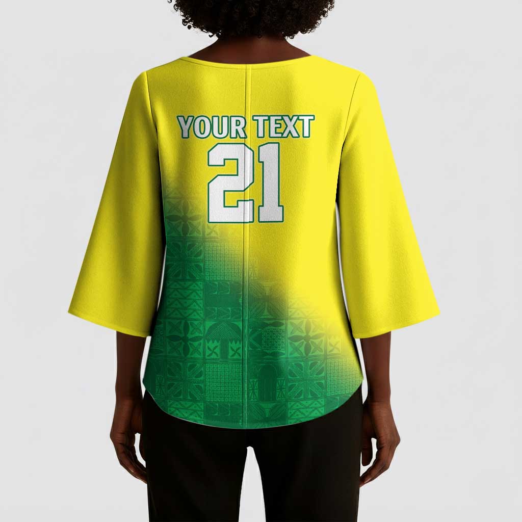 Custom Cricket African Nigeria Kimono Sleeve Blouse Najeriya Angry Eagle Flag Motif