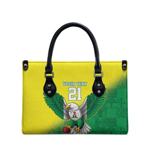 Custom Cricket African Nigeria Leather Bag Najeriya Angry Eagle Flag Motif