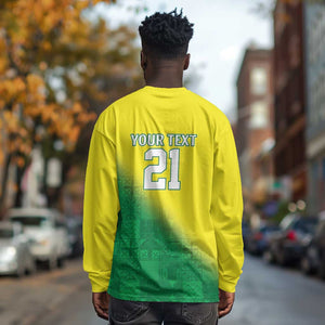 Custom Cricket African Nigeria Long Sleeve Shirt Najeriya Angry Eagle Flag Motif - African Pride