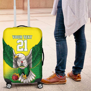 Custom Cricket African Nigeria Luggage Cover Najeriya Angry Eagle Flag Motif - African Pride