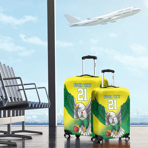 Custom Cricket African Nigeria Luggage Cover Najeriya Angry Eagle Flag Motif - African Pride
