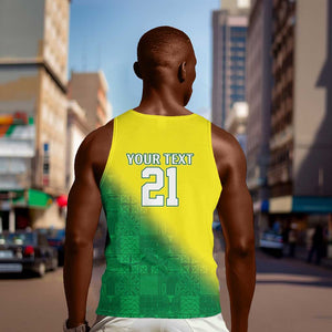 Custom Cricket African Nigeria Men Tank Top Najeriya Angry Eagle Flag Motif - African Pride