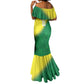 Custom Cricket African Nigeria Mermaid Dress Najeriya Angry Eagle Flag Motif - African Pride