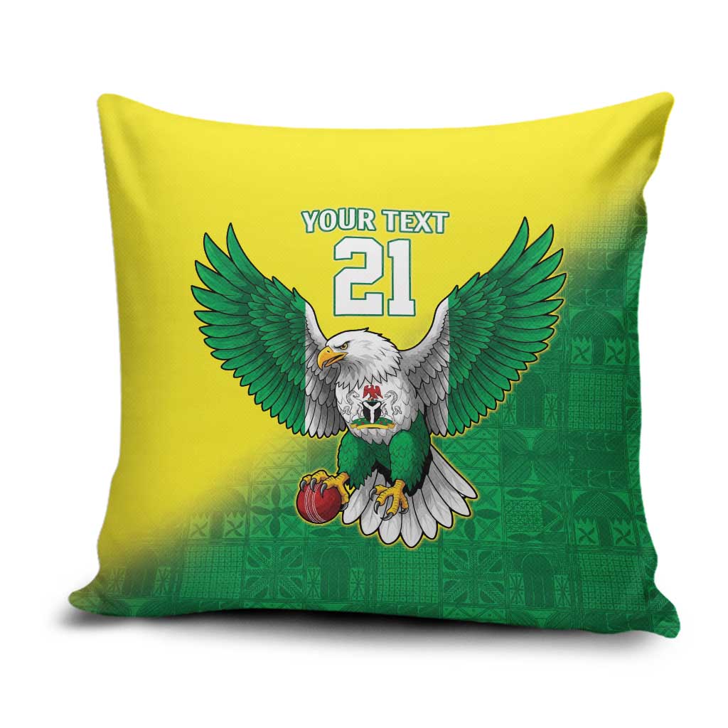 Custom Cricket African Nigeria Pillow Cover Najeriya Angry Eagle Flag Motif
