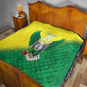 Custom Cricket African Nigeria Quilt Najeriya Angry Eagle Flag Motif - African Pride