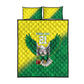 Custom Cricket African Nigeria Quilt Bed Set Najeriya Angry Eagle Flag Motif - African Pride