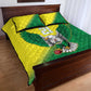 Custom Cricket African Nigeria Quilt Bed Set Najeriya Angry Eagle Flag Motif - African Pride