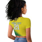 Custom Cricket African Nigeria Raglan Cropped T shirt Najeriya Angry Eagle Flag Motif - African Pride