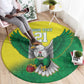 Custom Cricket African Nigeria Round Carpet Najeriya Angry Eagle Flag Motif - African Pride