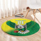 Custom Cricket African Nigeria Round Carpet Najeriya Angry Eagle Flag Motif - African Pride