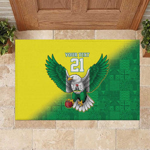 Custom Cricket African Nigeria Rubber Doormat Najeriya Angry Eagle Flag Motif - African Pride