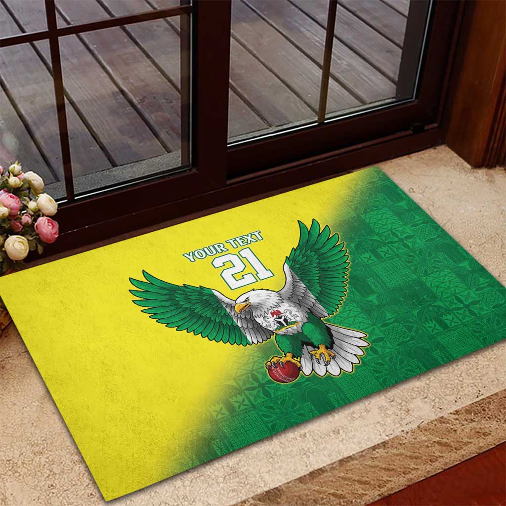 Custom Cricket African Nigeria Rubber Doormat Najeriya Angry Eagle Flag Motif - African Pride