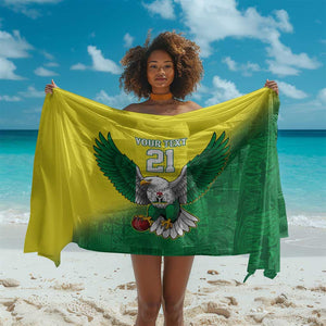 Custom Cricket African Nigeria Sarong Najeriya Angry Eagle Flag Motif - African Pride