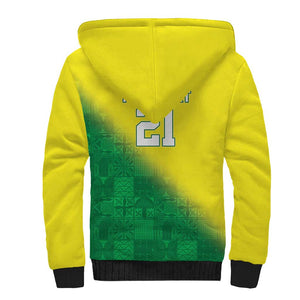 Custom Cricket African Nigeria Sherpa Hoodie Najeriya Angry Eagle Flag Motif - African Pride
