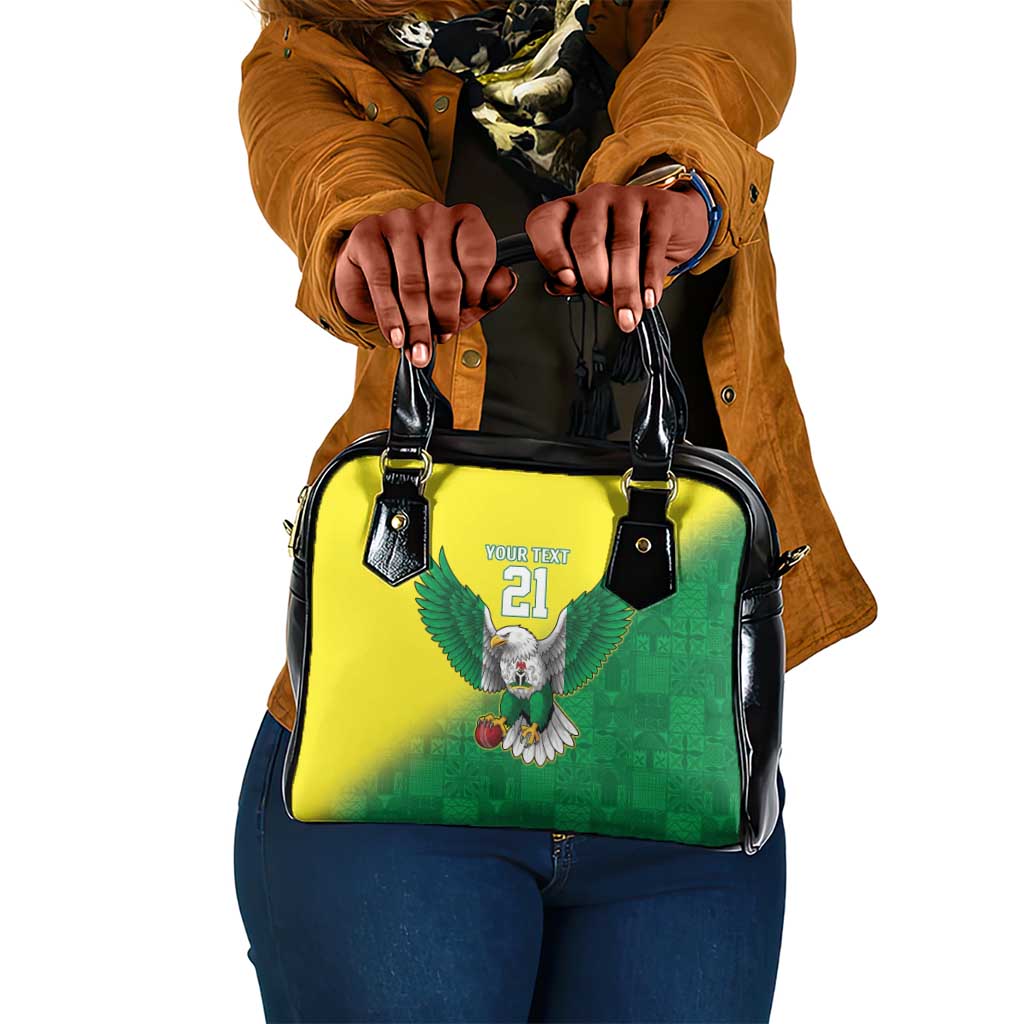 Custom Cricket African Nigeria Shoulder Handbag Najeriya Angry Eagle Flag Motif - African Pride