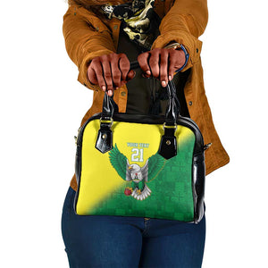 Custom Cricket African Nigeria Shoulder Handbag Najeriya Angry Eagle Flag Motif - African Pride