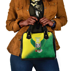Custom Cricket African Nigeria Shoulder Handbag Najeriya Angry Eagle Flag Motif - African Pride