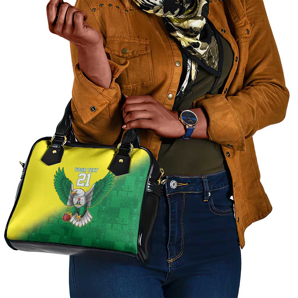 Custom Cricket African Nigeria Shoulder Handbag Najeriya Angry Eagle Flag Motif - African Pride