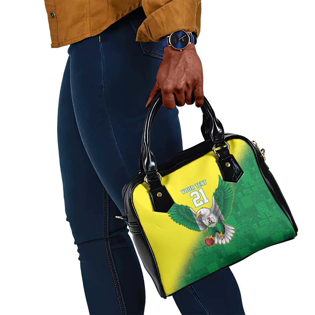 Custom Cricket African Nigeria Shoulder Handbag Najeriya Angry Eagle Flag Motif - African Pride