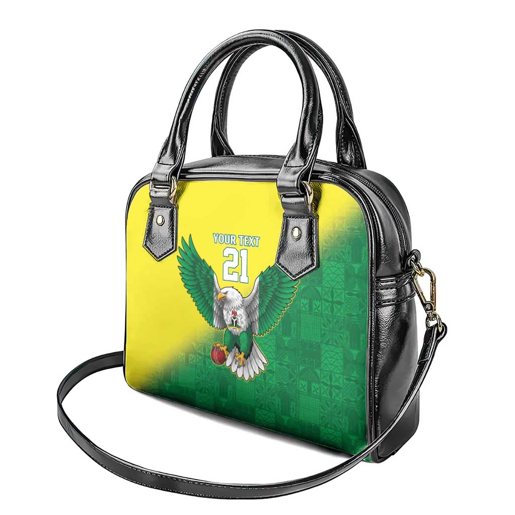 Custom Cricket African Nigeria Shoulder Handbag Najeriya Angry Eagle Flag Motif - African Pride