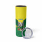 Custom Cricket African Nigeria Skinny Tumbler Najeriya Angry Eagle Flag Motif - African Pride
