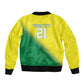 Custom Cricket African Nigeria Sleeve Zip Bomber Jacket Najeriya Angry Eagle Flag Motif - African Pride