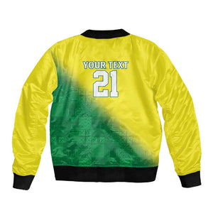 Custom Cricket African Nigeria Sleeve Zip Bomber Jacket Najeriya Angry Eagle Flag Motif - African Pride