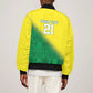 Custom Cricket African Nigeria Sleeve Zip Bomber Jacket Najeriya Angry Eagle Flag Motif - African Pride