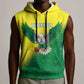 Custom Cricket African Nigeria Sleeveless Hoodie Najeriya Angry Eagle Flag Motif - African Pride