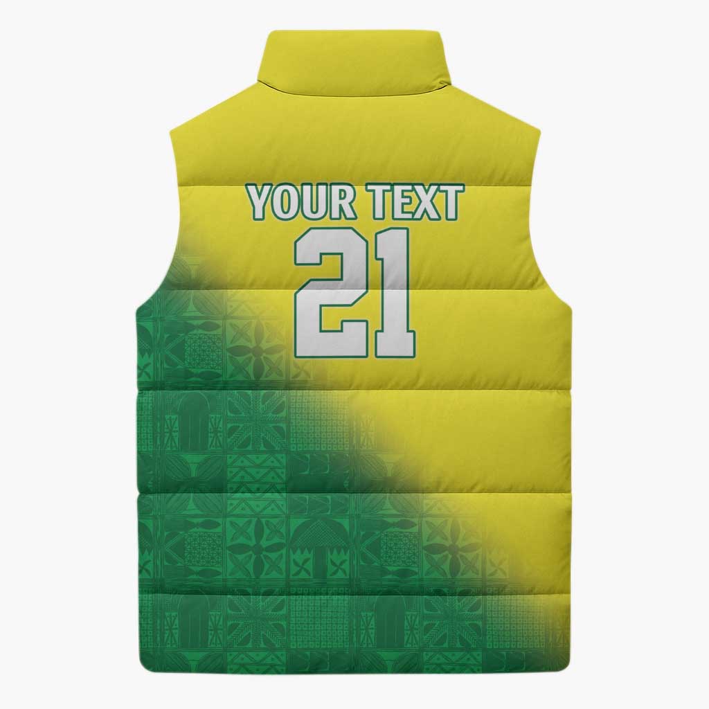 Custom Cricket African Nigeria Sleeveless Puffer Jacket Najeriya Angry Eagle Flag Motif