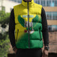 Custom Cricket African Nigeria Sleeveless Puffer Jacket Najeriya Angry Eagle Flag Motif
