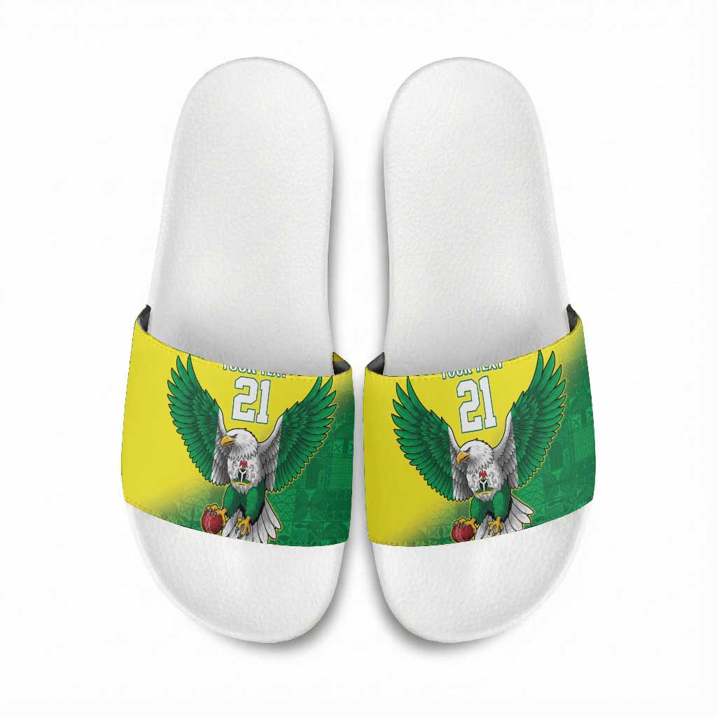 Custom Cricket African Nigeria Slide Sandals Najeriya Angry Eagle Flag Motif
